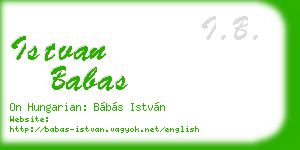 istvan babas business card