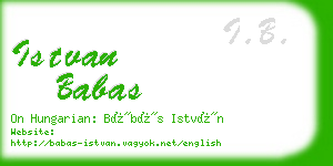 istvan babas business card